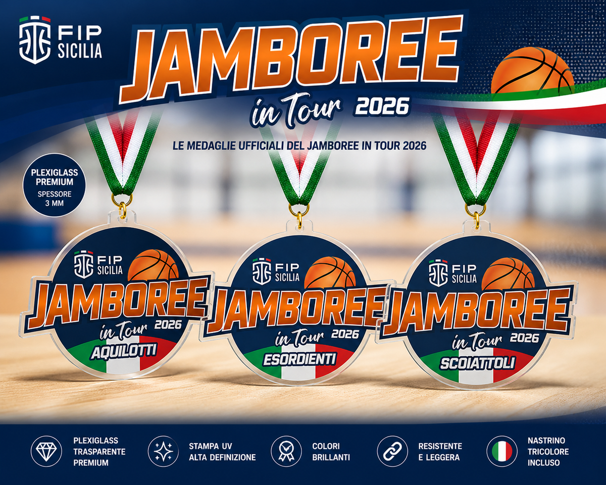 Medaglie JAMBOREE IN TOUR 2026 con laccetto tricolore