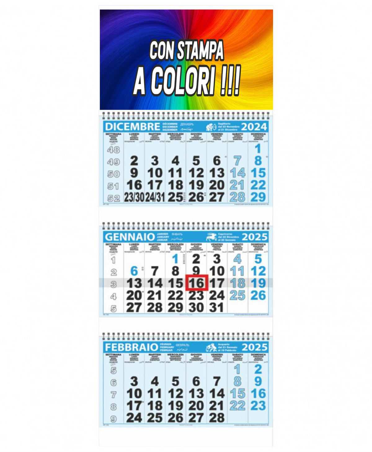 Calendario Trittico Blu 2026